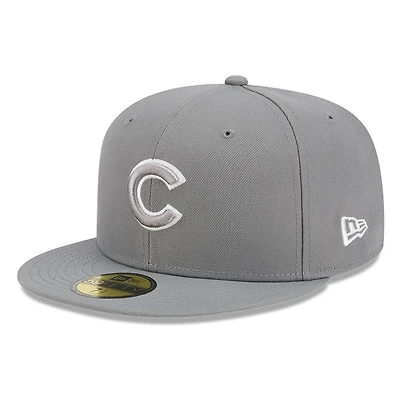 Chicago Cubs Medium Grey Basic New Era 59FIFTY Fitted Hat
