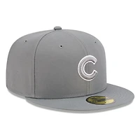 Chicago Cubs Medium Grey Basic New Era 59FIFTY Fitted Hat