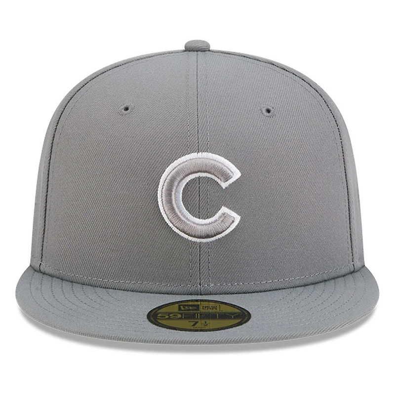 Chicago Cubs Medium Grey Basic New Era 59FIFTY Fitted Hat
