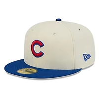 Chicago Cubs Chrome White Two Tone Basic New Era 59FIFTY Fitted Hat
