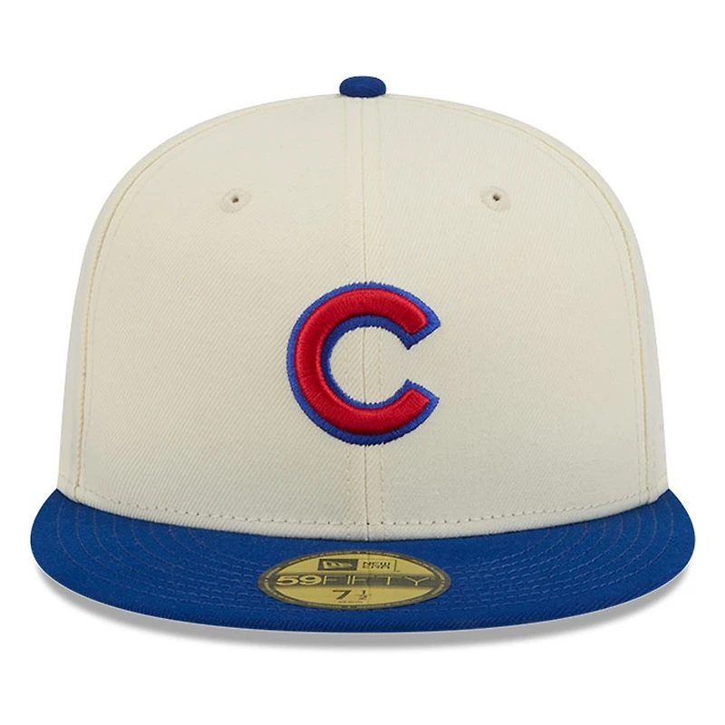 Chicago Cubs Chrome White Two Tone Basic New Era 59FIFTY Fitted Hat