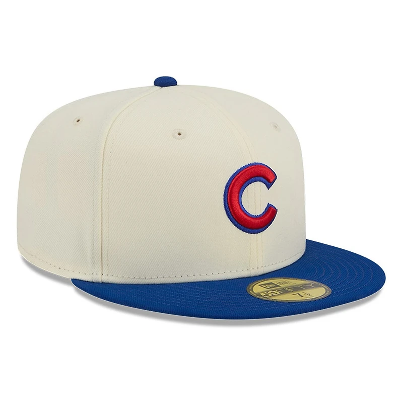 Chicago Cubs Chrome White Two Tone Basic New Era 59FIFTY Fitted Hat