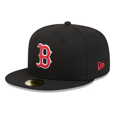 Boston Red Sox Black and Team Color Basic New Era 59FIFTY Fitted Hat