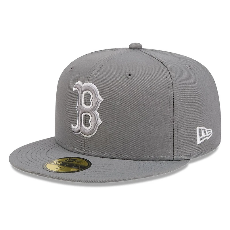Boston Red Sox Medium Grey Basic New Era 59FIFTY Fitted Hat