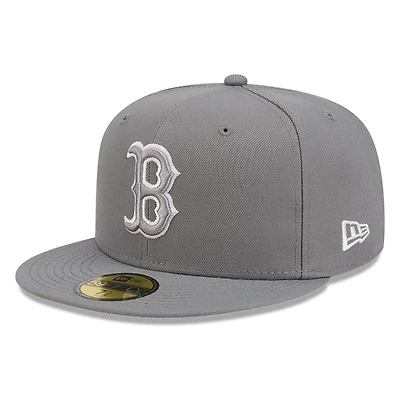 Boston Red Sox Medium Grey Basic New Era 59FIFTY Fitted Hat