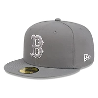 Boston Red Sox Medium Grey Basic New Era 59FIFTY Fitted Hat