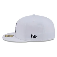 Boston Red Sox White and Black Basic New Era 59FIFTY Fitted Hat