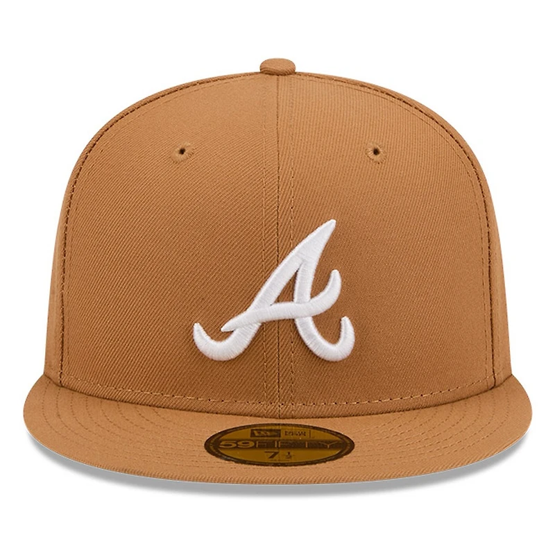 Atlanta Braves Bronze and White Basic New Era 59FIFTY Fitted Hat
