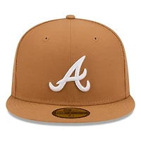 Atlanta Braves Bronze and White Basic New Era 59FIFTY Fitted Hat