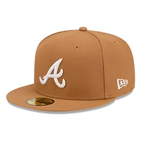 Atlanta Braves Bronze and White Basic New Era 59FIFTY Fitted Hat