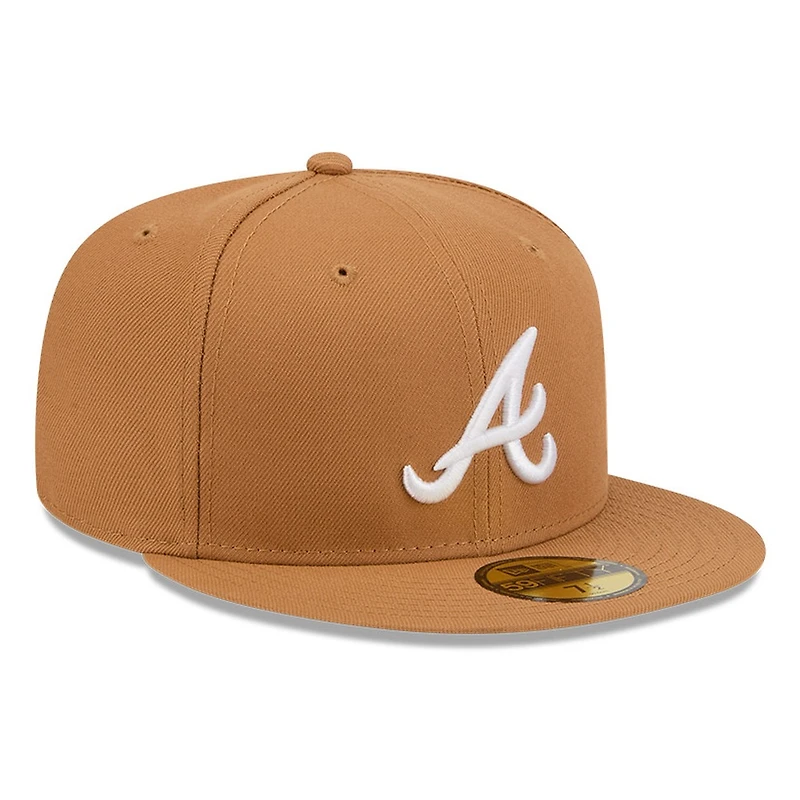 Atlanta Braves Bronze and White Basic New Era 59FIFTY Fitted Hat