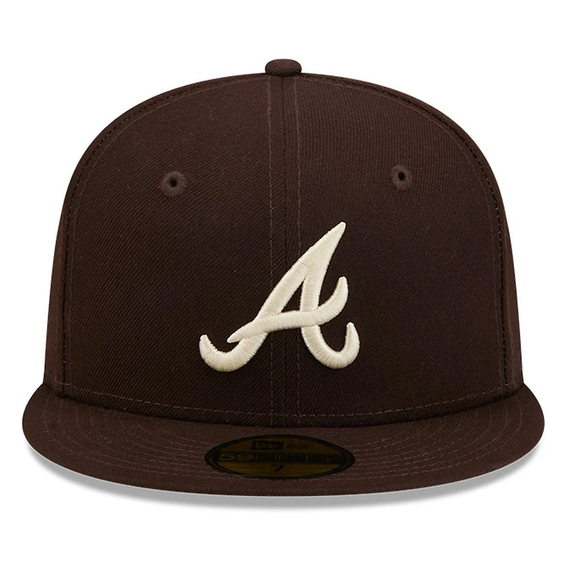 Atlanta Braves Burntwood Brown Basic New Era 59FIFTY Fitted Hat