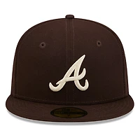Atlanta Braves Burntwood Brown Basic New Era 59FIFTY Fitted Hat