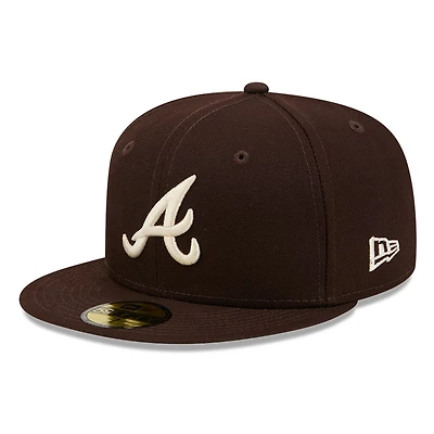 Atlanta Braves Burntwood Brown Basic New Era 59FIFTY Fitted Hat