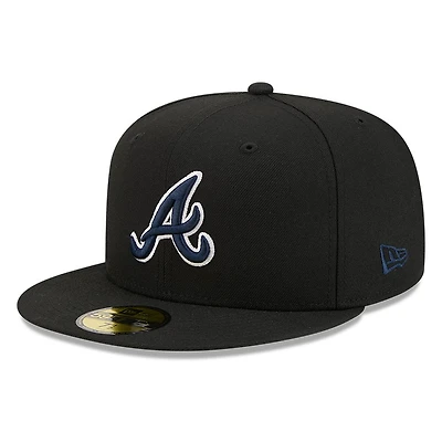 Atlanta Braves Black and Team Color Basic New Era 59FIFTY Fitted Hat