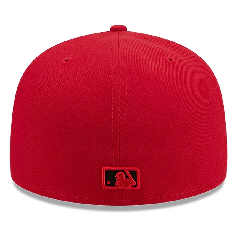 Atlanta Braves Scarlet Red and Black Basic New Era 59FIFTY Fitted Hat