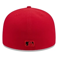 Atlanta Braves Scarlet Red and Black Basic New Era 59FIFTY Fitted Hat