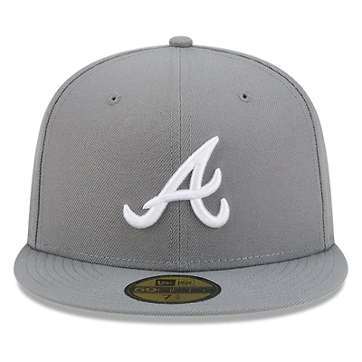 Atlanta Braves Medium Grey Basic New Era 59FIFTY Fitted Hat