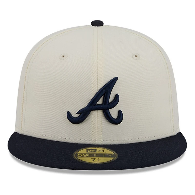Atlanta Braves Chrome White Two Tone Basic New Era 59FIFTY Fitted Hat