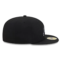 Atlanta Braves Black White Outline Basic New Era 59FIFTY Fitted Hat