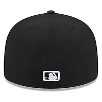 Atlanta Braves Black White Outline Basic New Era 59FIFTY Fitted Hat