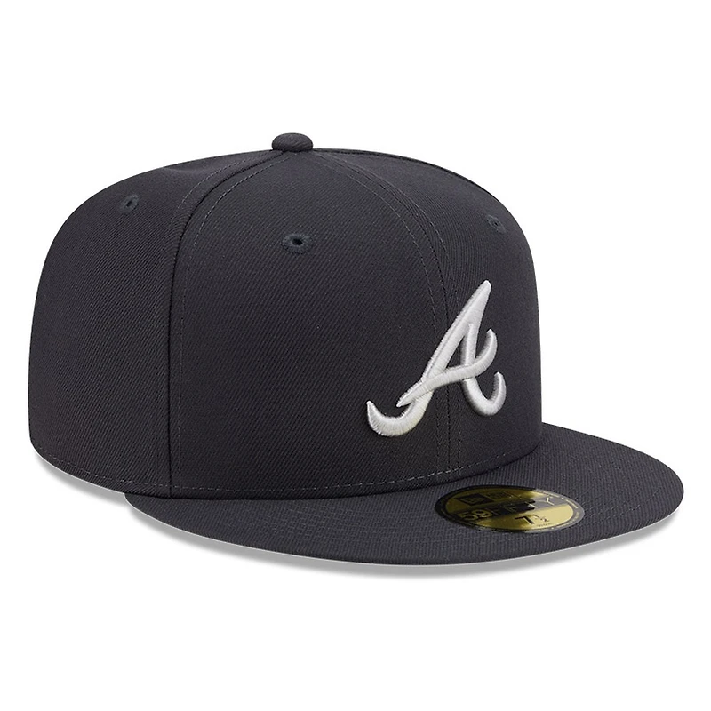 Atlanta Braves Dark Grey Anthracite Basic New Era 59FIFTY Fitted Hat