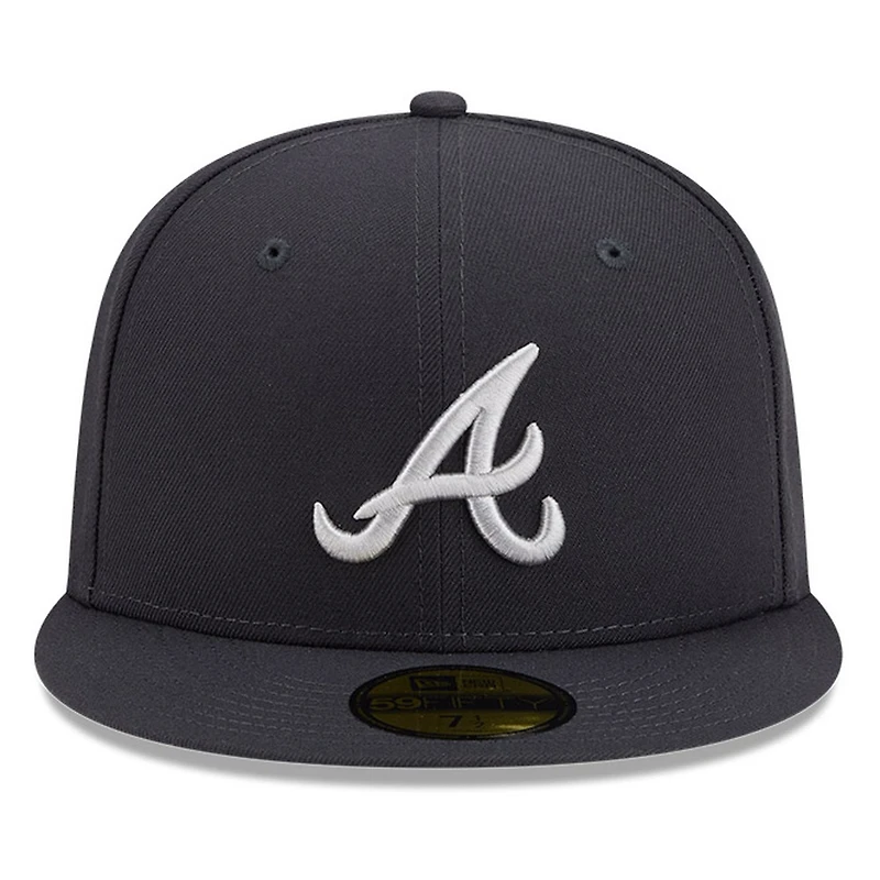 Atlanta Braves Dark Grey Anthracite Basic New Era 59FIFTY Fitted Hat
