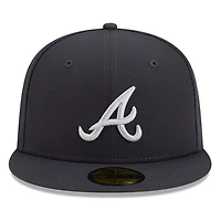 Atlanta Braves Dark Grey Anthracite Basic New Era 59FIFTY Fitted Hat
