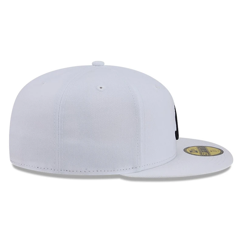 Atlanta Braves White and Black Basic New Era 59FIFTY Fitted Hat