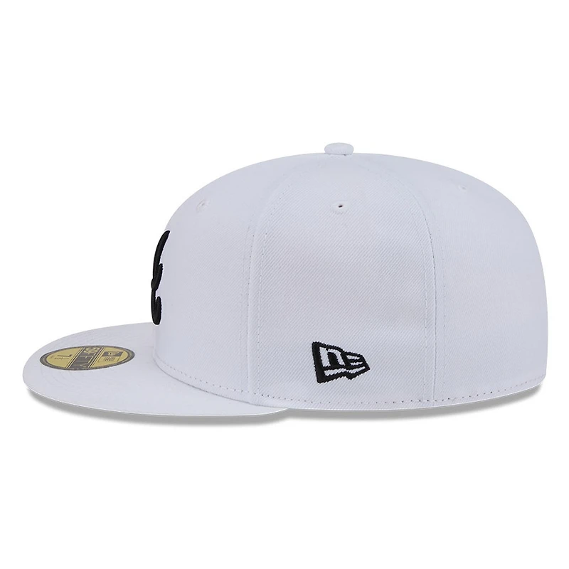 Atlanta Braves White and Black Basic New Era 59FIFTY Fitted Hat