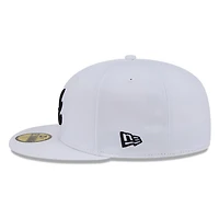 Atlanta Braves White and Black Basic New Era 59FIFTY Fitted Hat
