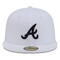 Atlanta Braves White and Black Basic New Era 59FIFTY Fitted Hat
