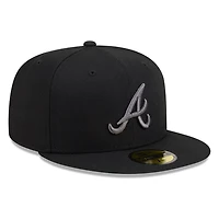 Atlanta Braves Black and Graphite Basic New Era 59FIFTY Fitted Hat