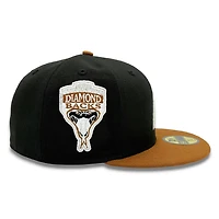 Arizona Diamondbacks Black Two Tone Cow Print Logo 1998 Inaugural Season Patch Grey UV New Era 59FIFTY Fitted Hat