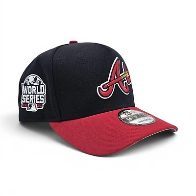 Atlanta Braves Navy 2021 World Series Patch Leon in the Lab New Era 9FIFTY A-Frame Hat