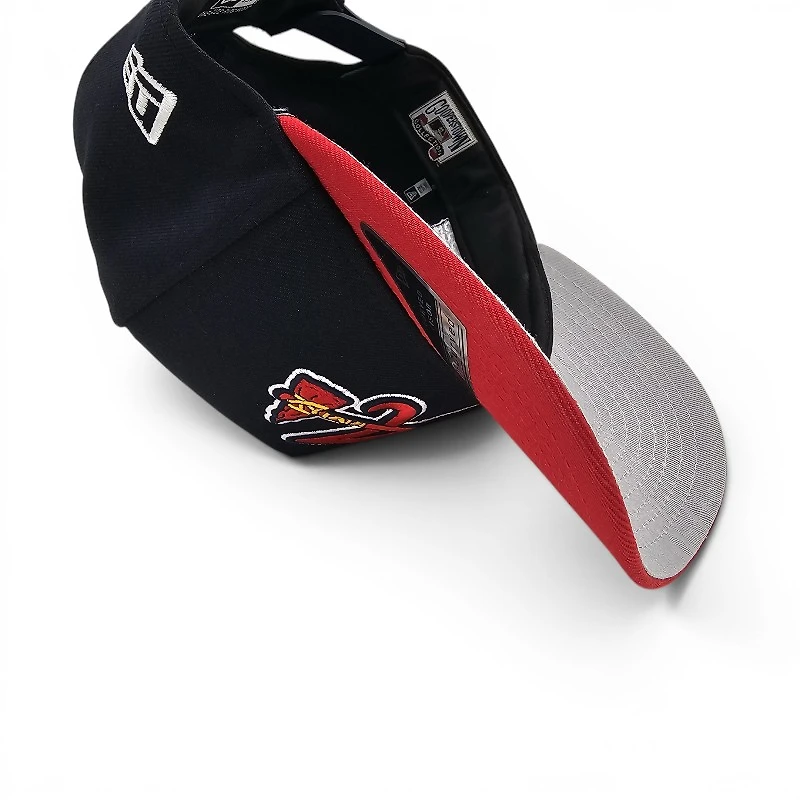 Atlanta Braves Navy 2021 World Series Patch Leon in the Lab New Era 9FIFTY A-Frame Hat