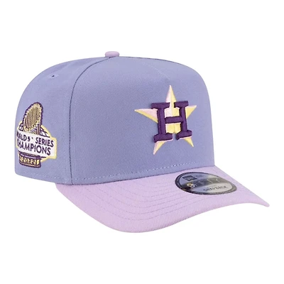Houston Astros Lavender Two Tone 2022 World Series Champions Patch New Era 9FIFTY A-Frame Snapback Hat