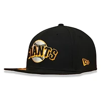 San Francisco Giants Black Wordmark Logo with Vols Patch New Era 59FIFTY Fitted Hat