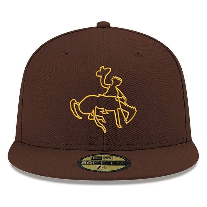 Wyoming Cowboys Brown Josh Allen Jersey Retirement Patch New Era 59FIFTY Fitted Hat