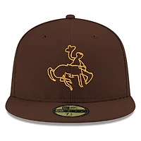 Wyoming Cowboys Brown Josh Allen Jersey Retirement Patch New Era 59FIFTY Fitted Hat