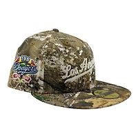 Los Angeles Dodgers Realtree City Script 100th Anniversary Patch Grey UV New Era 59FIFTY Fitted Hat