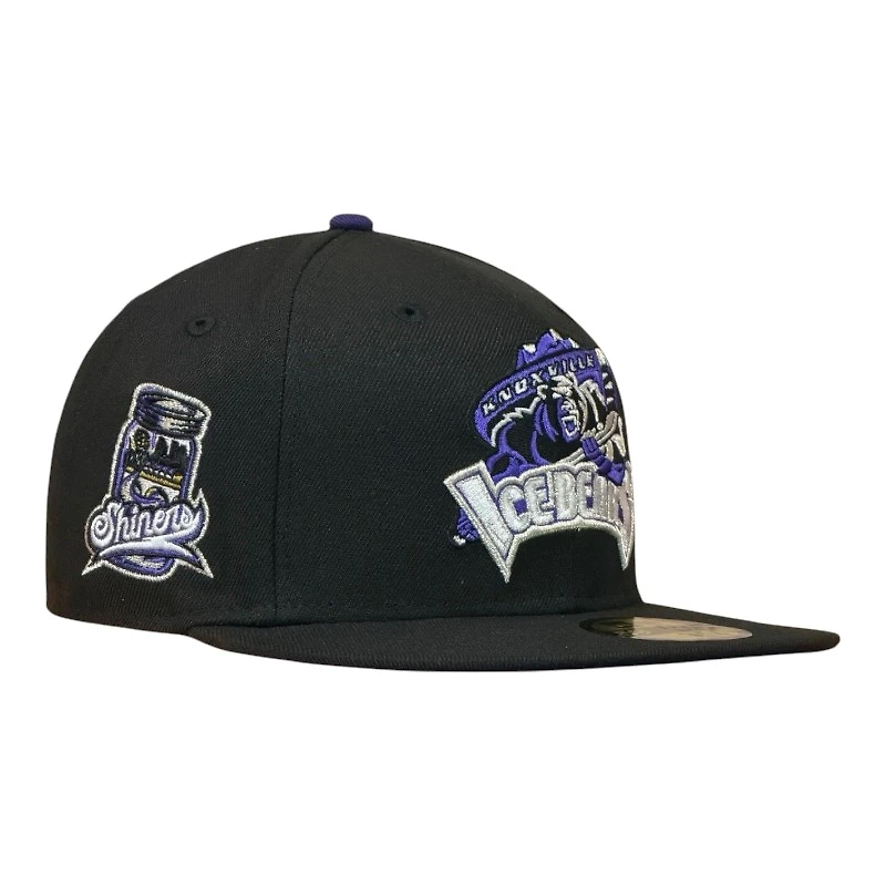 Knoxville Ice Bears Black and Purple Shiners Patch UV New Era 59FIFTY Fitted Hat