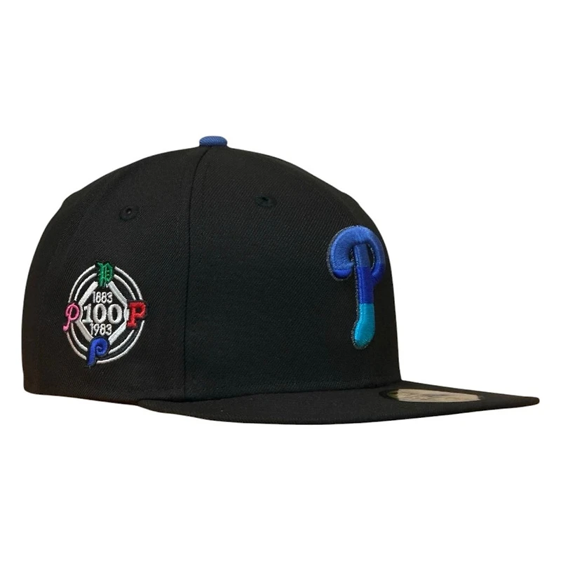 Philadelphia Phillies Black 100th Anniversary Patch New Era 59FIFTY Fitted Hat
