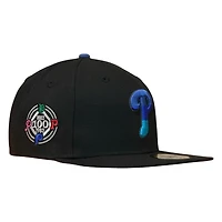 Philadelphia Phillies Black 100th Anniversary Patch New Era 59FIFTY Fitted Hat
