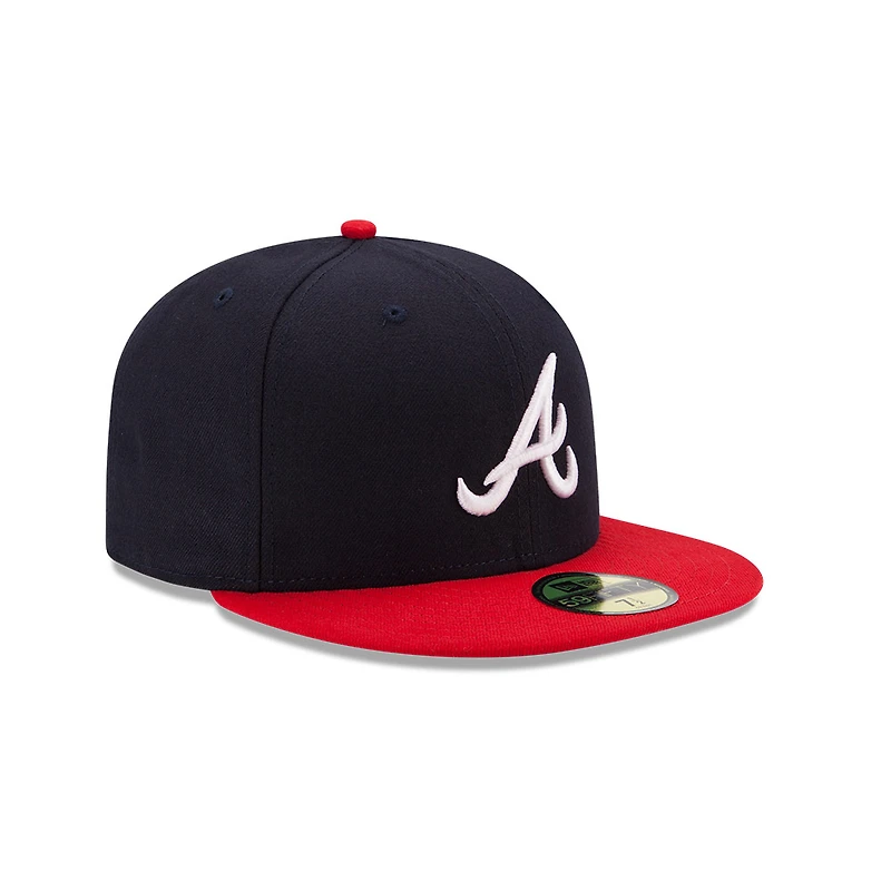 Youth Atlanta Braves Navy and Red Authentic Collection On-Field New Era 59FIFTY Fitted Hat