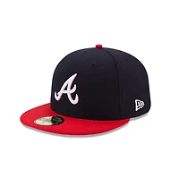 Youth Atlanta Braves Navy and Red Authentic Collection On-Field New Era 59FIFTY Fitted Hat