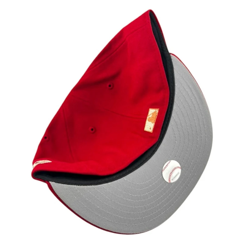 Los Angeles Angels Brick Red Old English 50th Anniversary Patch New Era 59FIFTY Fitted Hat