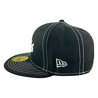 Los Angeles Angels Black Old English 50th Anniversary Patch New Era 59FIFTY Fitted Hat