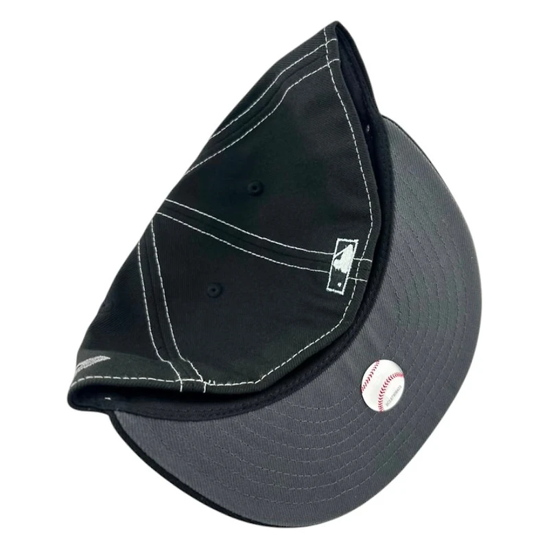 Los Angeles Angels Black Old English 50th Anniversary Patch New Era 59FIFTY Fitted Hat