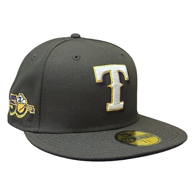 Texas Rangers Black 50th Anniversary Patch New Era 59FIFTY Fitted Hat
